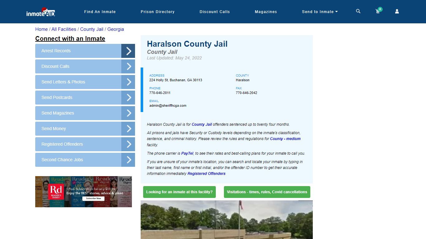 Haralson County Jail - Inmate Locator - Buchanan, GA