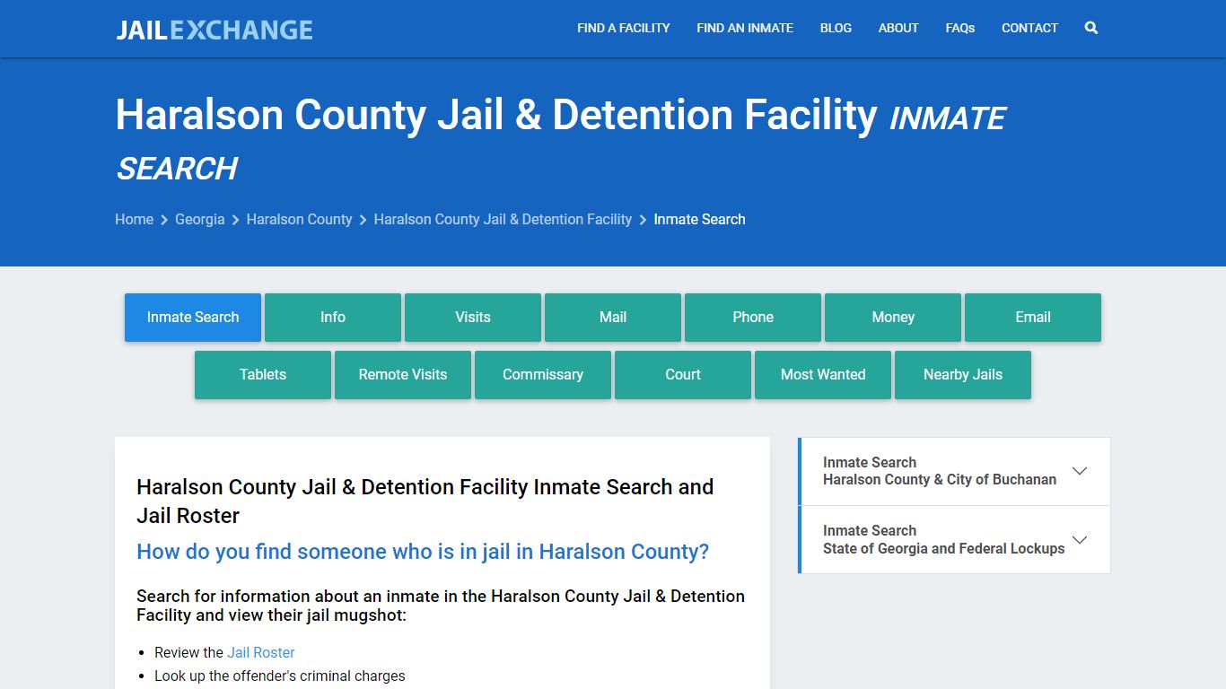 Haralson County Jail & Detention Facility Inmate Search